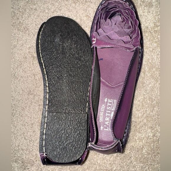 L'ATISTE by Spring step Dezi Purple Rosette loafer Flats nwob sz 39 - Picture 3 of 9
